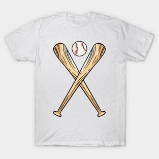 Two Crossed Baseball Bats and Ball T-Shirt